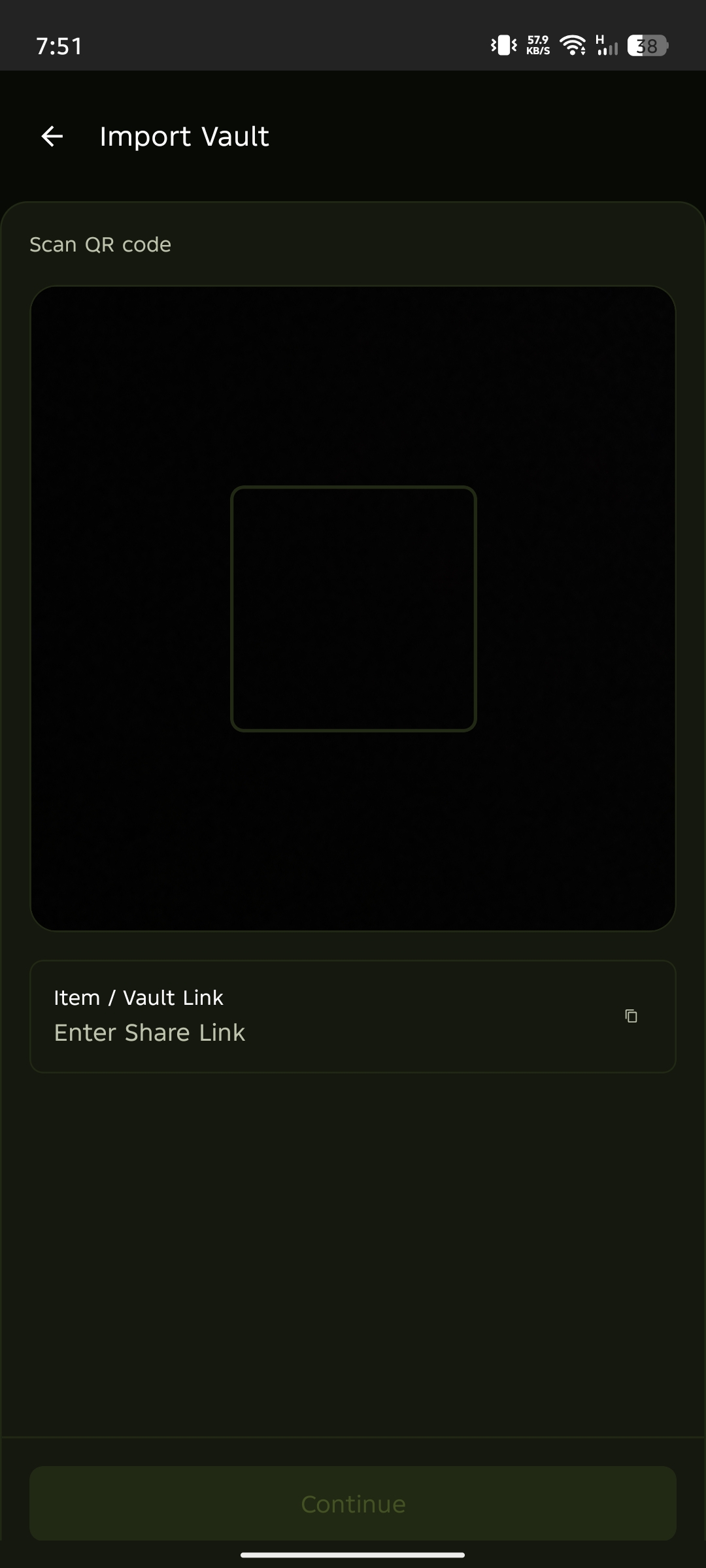 Enter or scan code